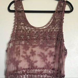 Gorgeous dusty rose lace cover dress, size 16